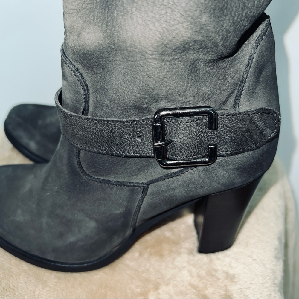 Vera Gomma Gray Leather Knee-High Boots - Italy - Women’s Size 7.5 EU 38 - Picture 6 of 12